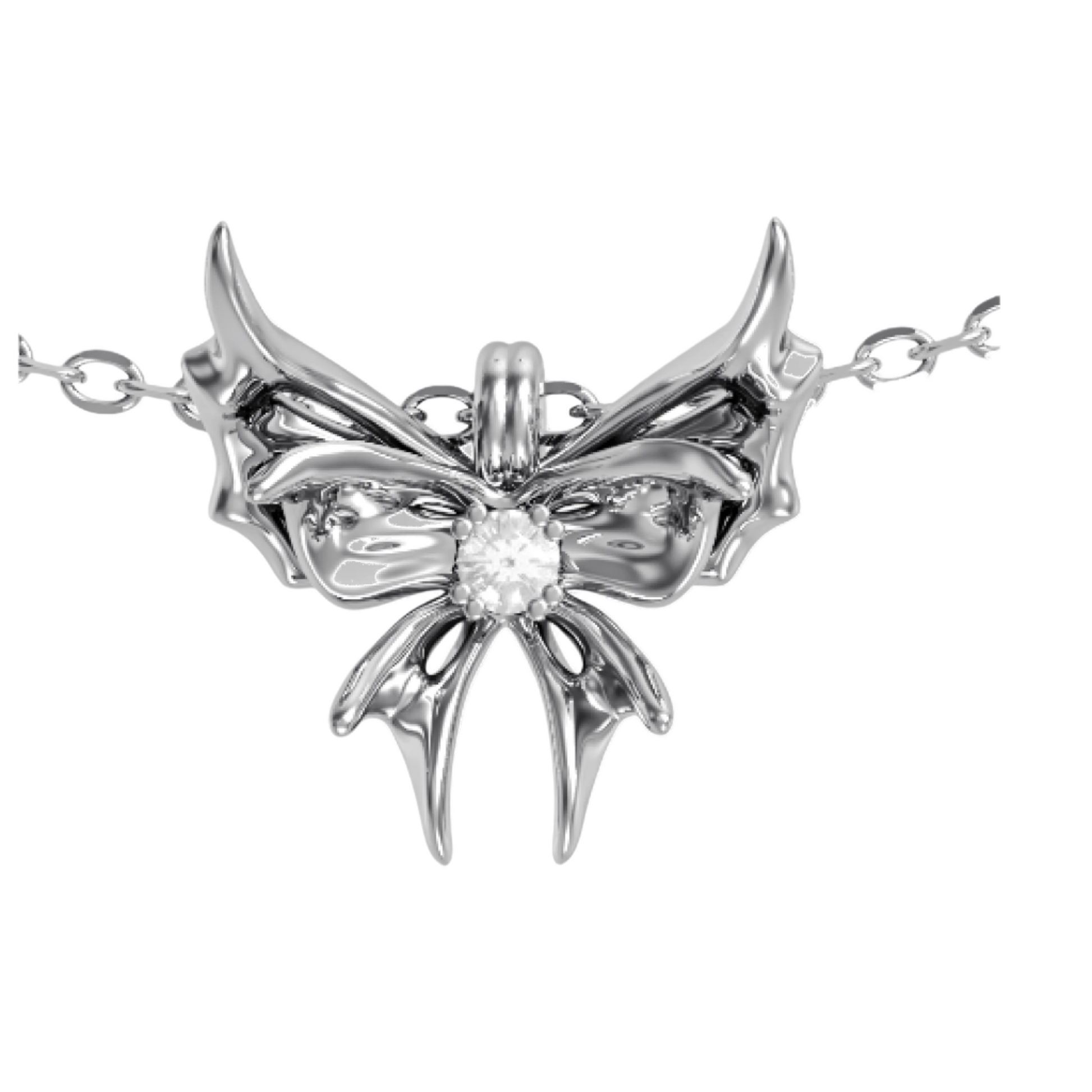 necklace, chrysalid butterfly, white, blue, purple, pink, green, gold, xtended identity