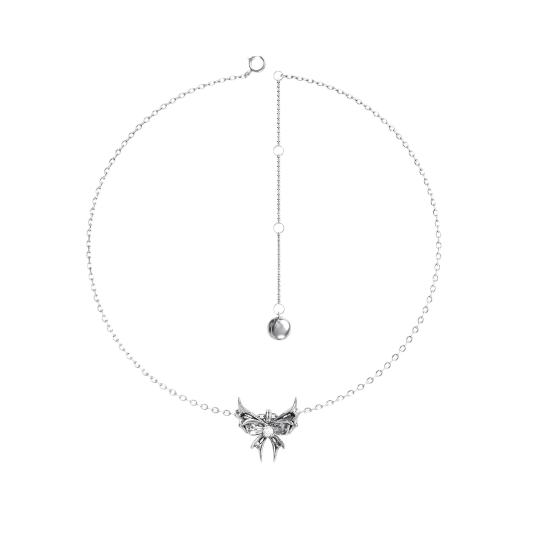 necklace, chrysalid butterfly, white, blue, purple, pink, green, gold, xtended identity