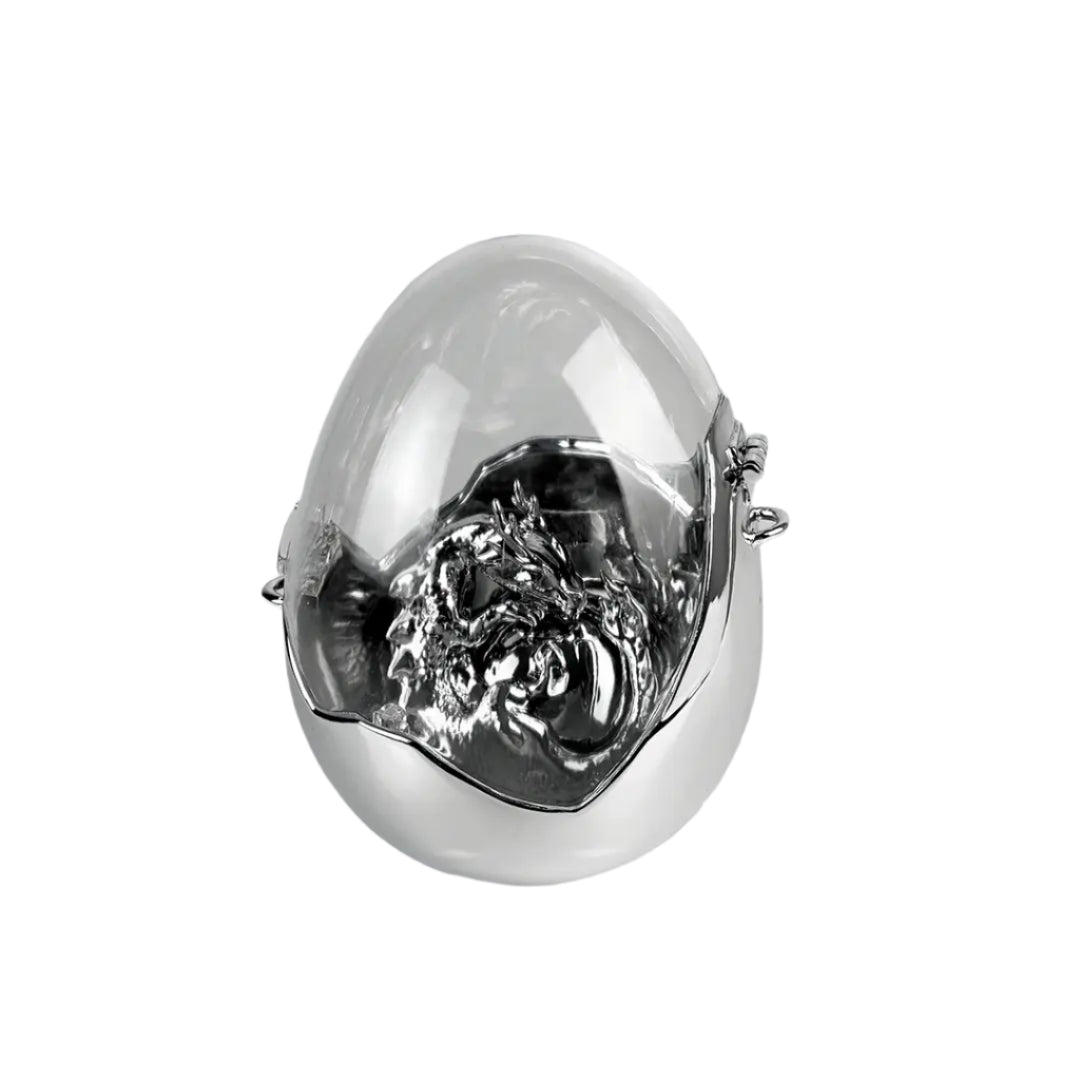 bag, dragon egg, silver, xtended identity