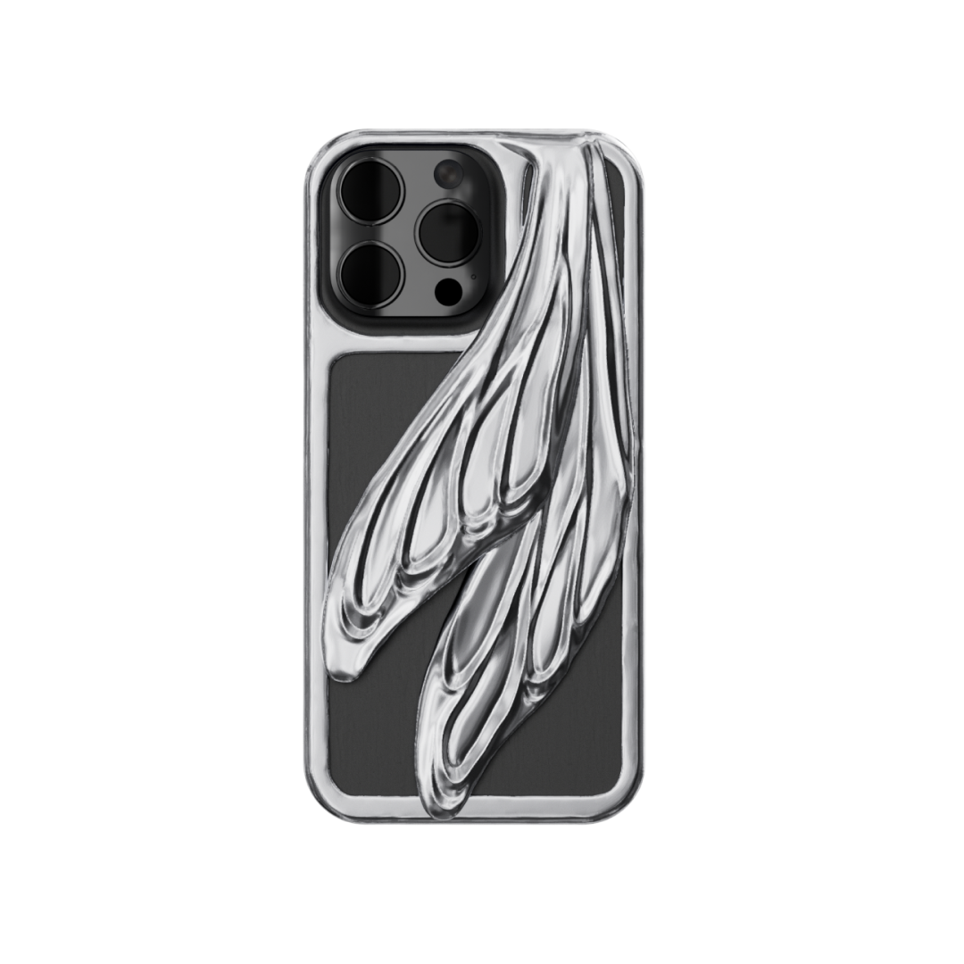 iphone case, flutter, silver, xtended identity