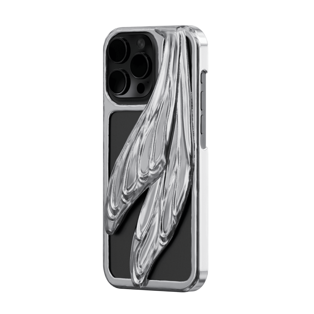 iphone case, flutter, silver, xtended identity