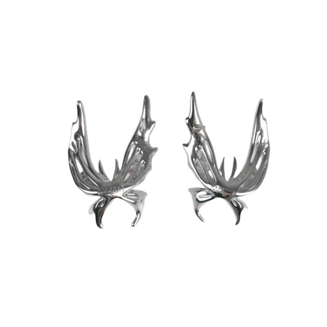 earrings, flutter, stud, silver, xtended identity