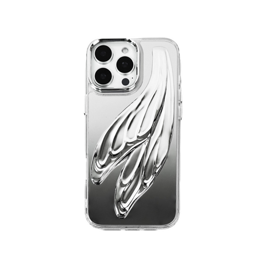 iphone case, flutter wing, silver, black, xtended identity