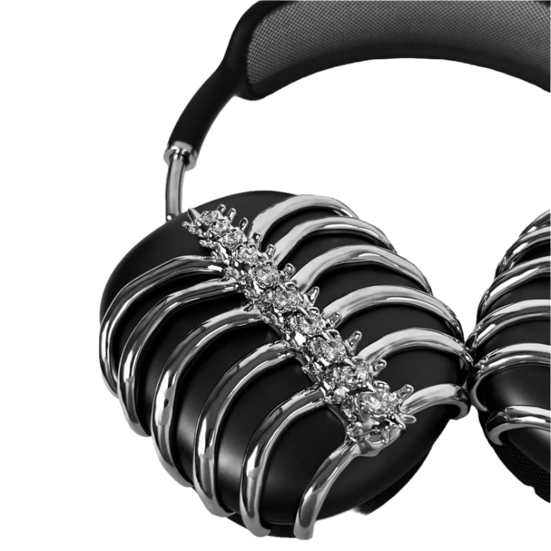 airpods cover, airpods max cover, future millionaire's diamond, silver, xtended identity