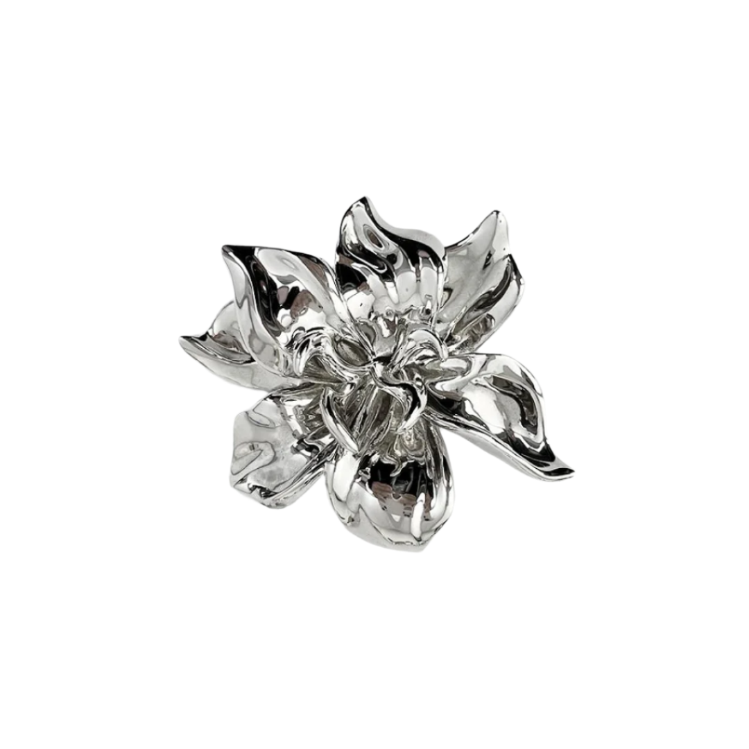 bag charm, gardenia, flower, silver, xtended identity