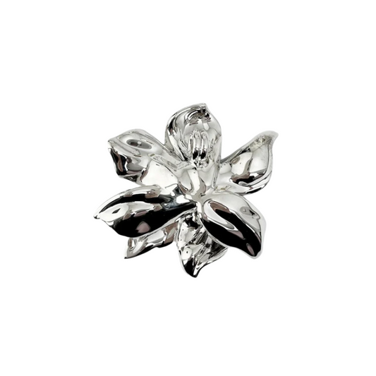 bag charm, gardenia, flower, silver, xtended identity