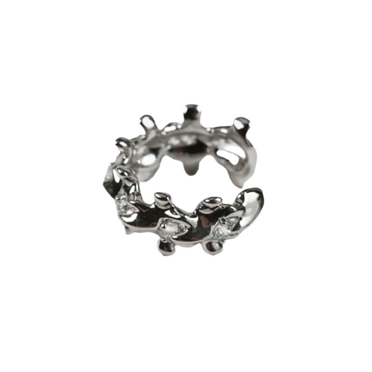 ring, gem, bone, silver, white, xtended identity, adjustable ring