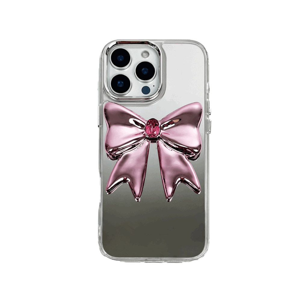 iphone case, gem, bow, pink, silver, xtended identity