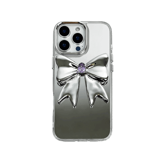 iphone case, gem, bow, purple, silver, xtended identity