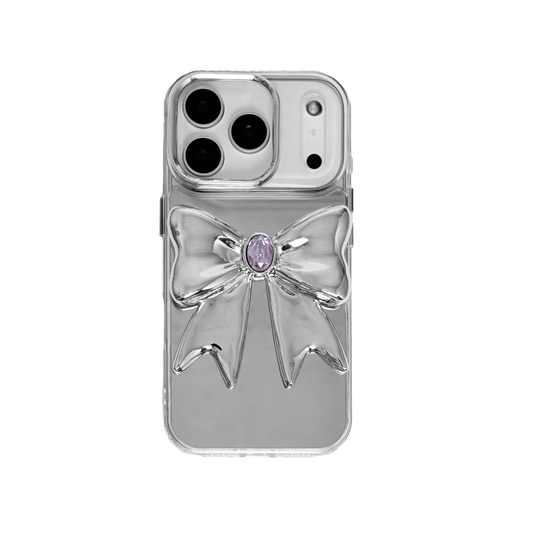 iphone case, gem, bow, purple, silver, xtended identity