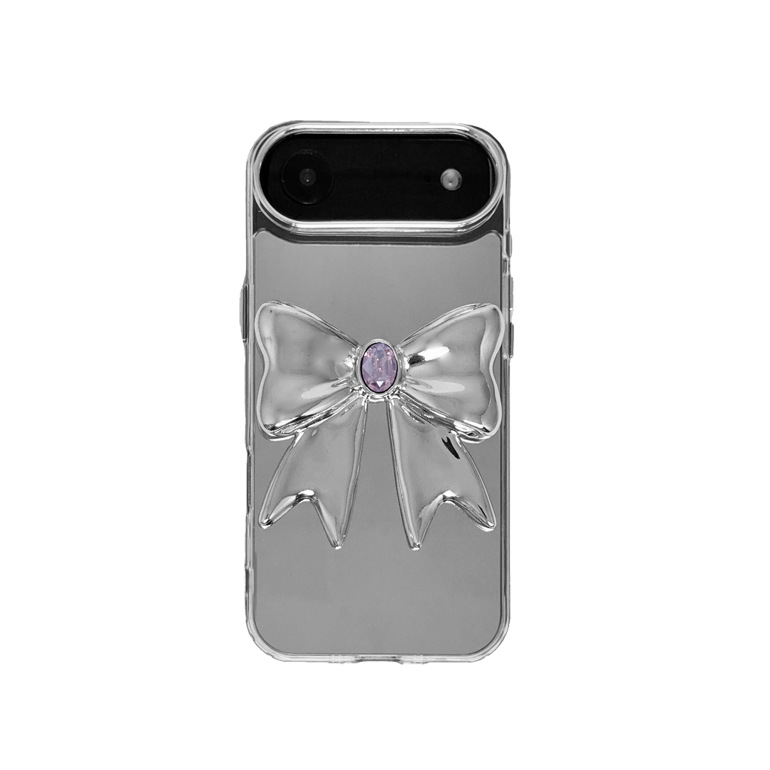 iphone case, gem, bow, purple, silver, xtended identity