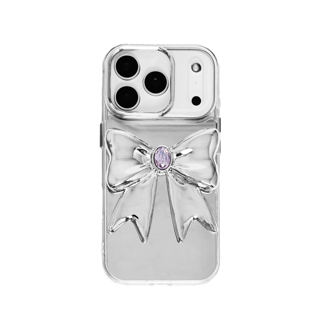 iphone case, gem, bow, purple, silver, xtended identity