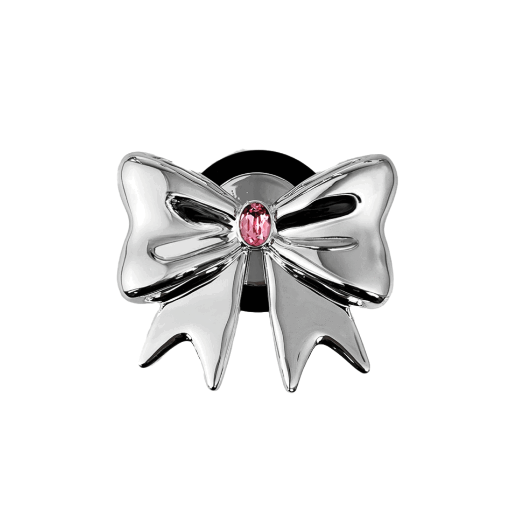 iphone grip, gem, bow, pink, silver, xtended identity