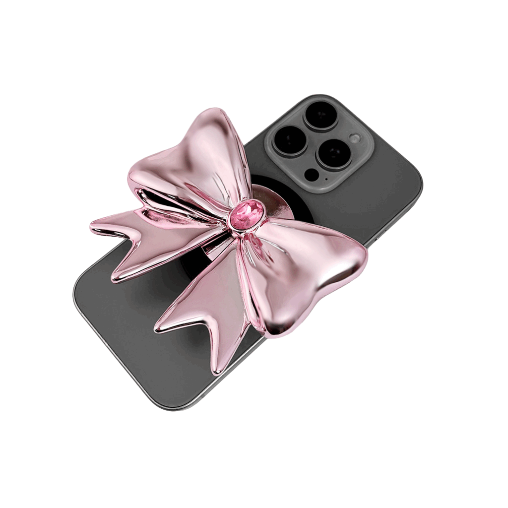 iphone grip, gem, bow, pink, xtended identity