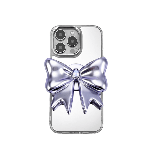 iphone grip, gem, bow, purple, silver, xtended identity