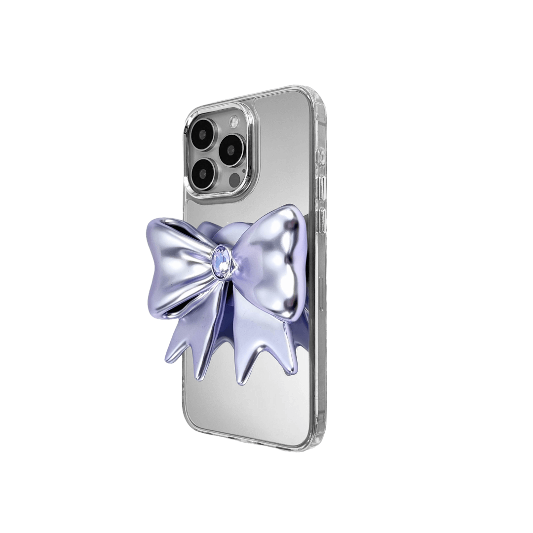iphone grip, gem, bow, purple, silver, xtended identity
