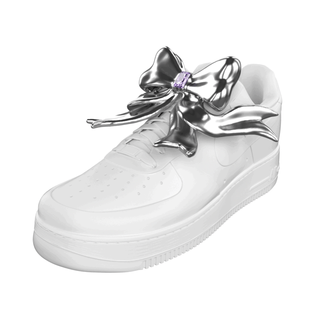 shoelry, gem, bow, pink, purple, xtended identity, 3D printing