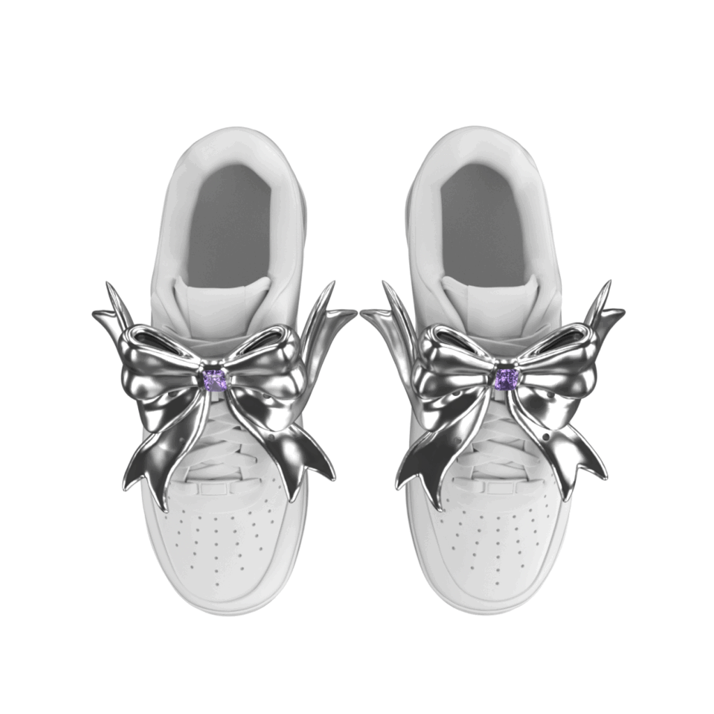 shoelry, gem, bow, pink, purple, xtended identity, 3D printing