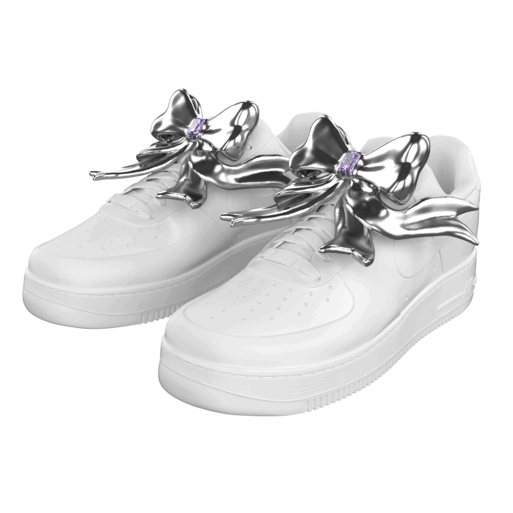 shoelry, gem, bow, pink, purple, xtended identity, 3D printing