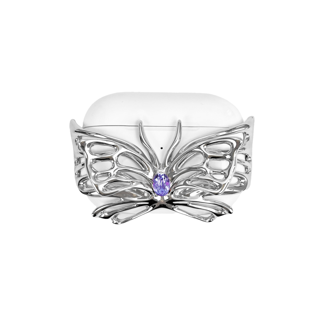 airpods cover, gem, butterfly, purple, blue, pink, white, xtended identity