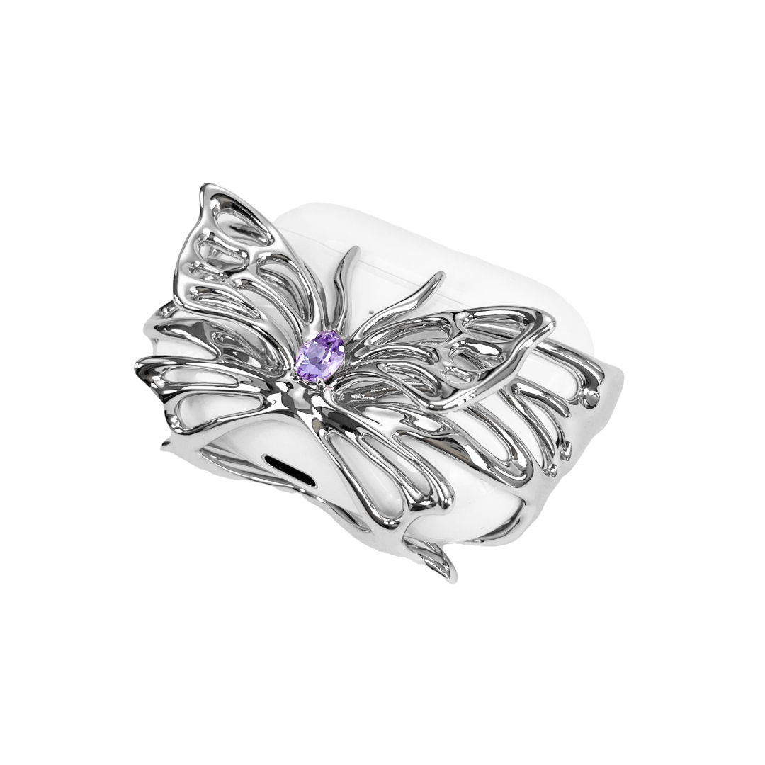 airpods cover, gem, butterfly, purple, blue, pink, white, xtended identity