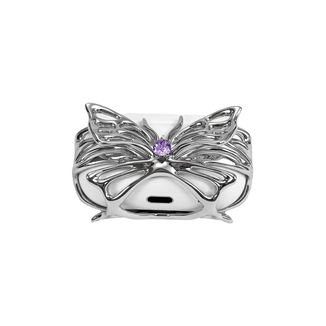 airpods cover, gem, butterfly, purple, blue, pink, white, xtended identity