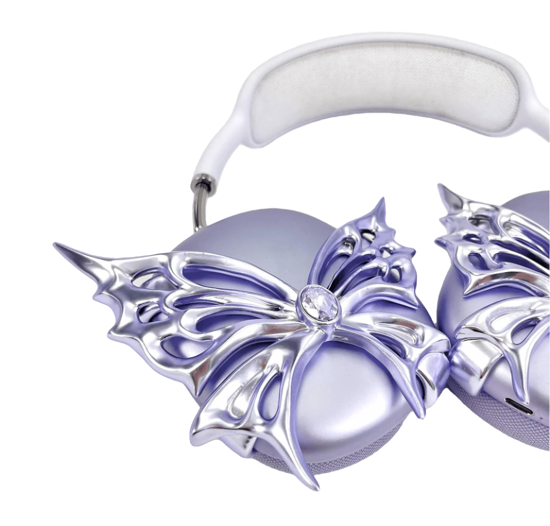 airpods cover, airpods max cover, gem, butterfly, blue, pink, purple, white, black, xtended identity