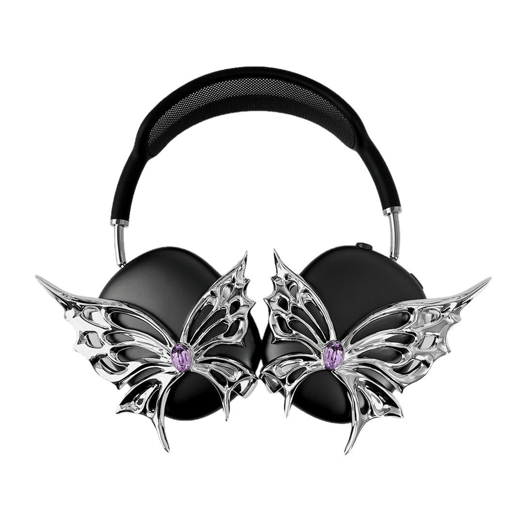 airpods cover, airpods max cover, gem, butterfly, blue, pink, purple, white, black, xtended identity
