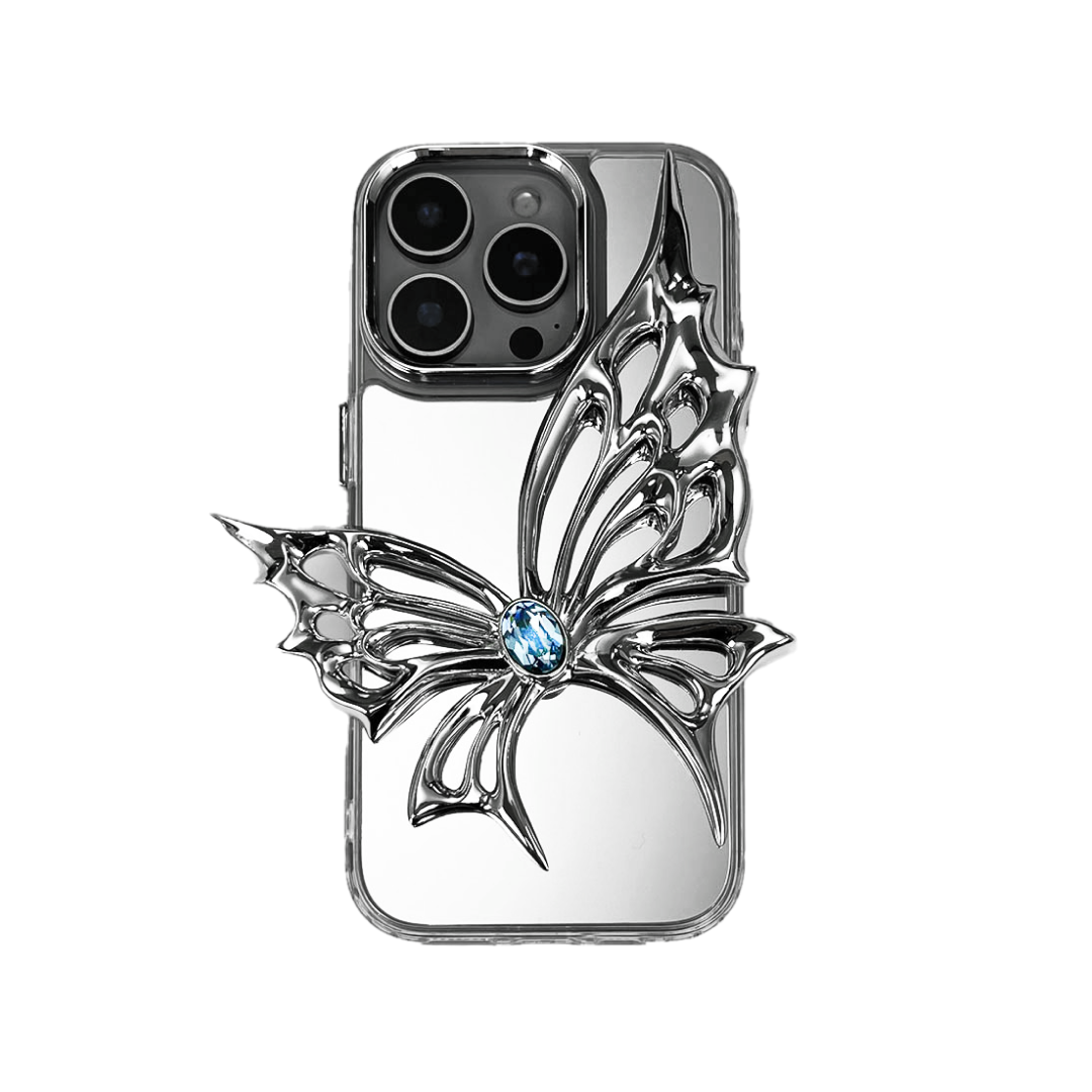 iphone cases, gem, butterfly, blue, silver, xtended identity