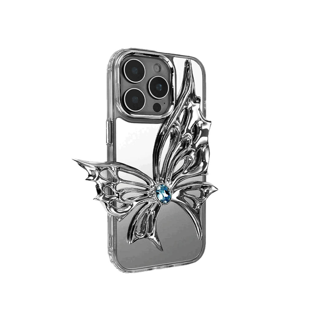 iphone cases, gem, butterfly, blue, silver, xtended identity