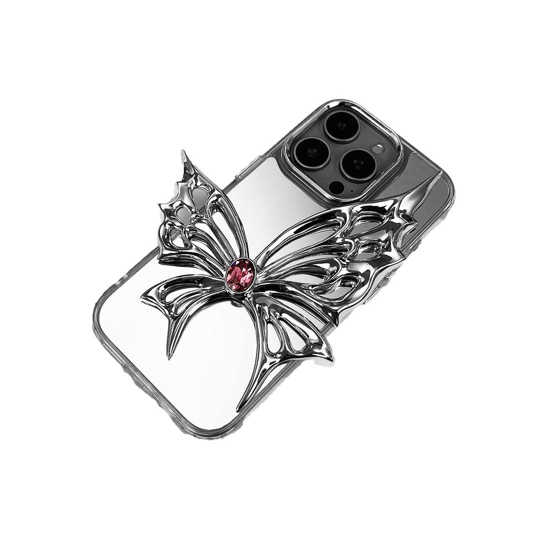 iphone cases, gem, butterfly, pink, silver, xtended identity