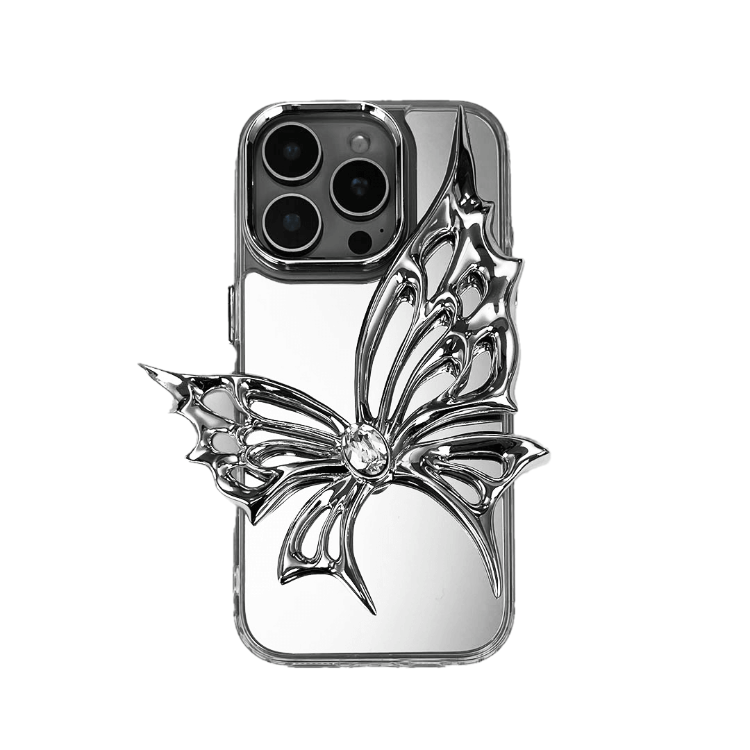 iphone cases, gem, butterfly, white, silver, xtended identity