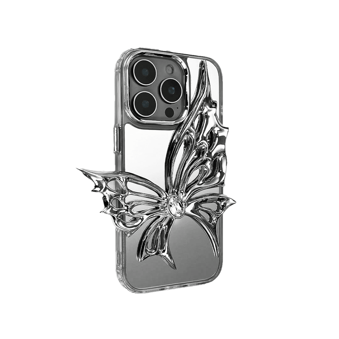 iphone cases, gem, butterfly, white, silver, xtended identity