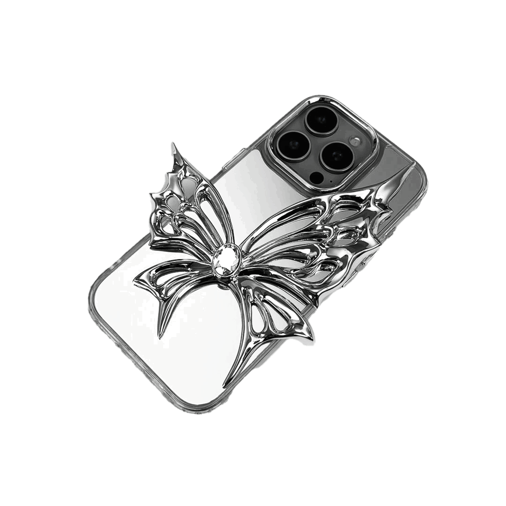 iphone cases, gem, butterfly, white, silver, xtended identity