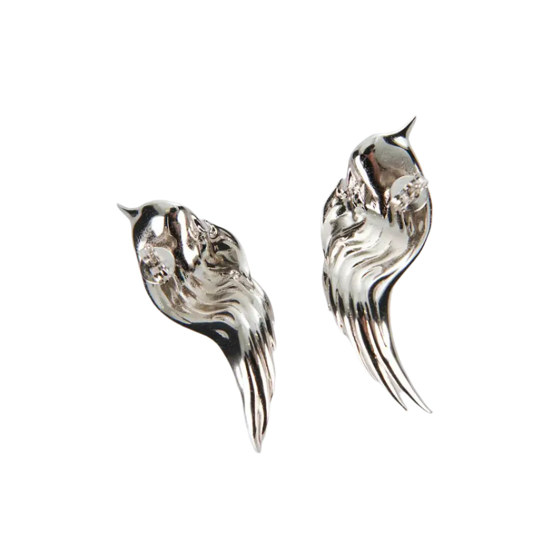 earrings, wing, silver, xtended identity