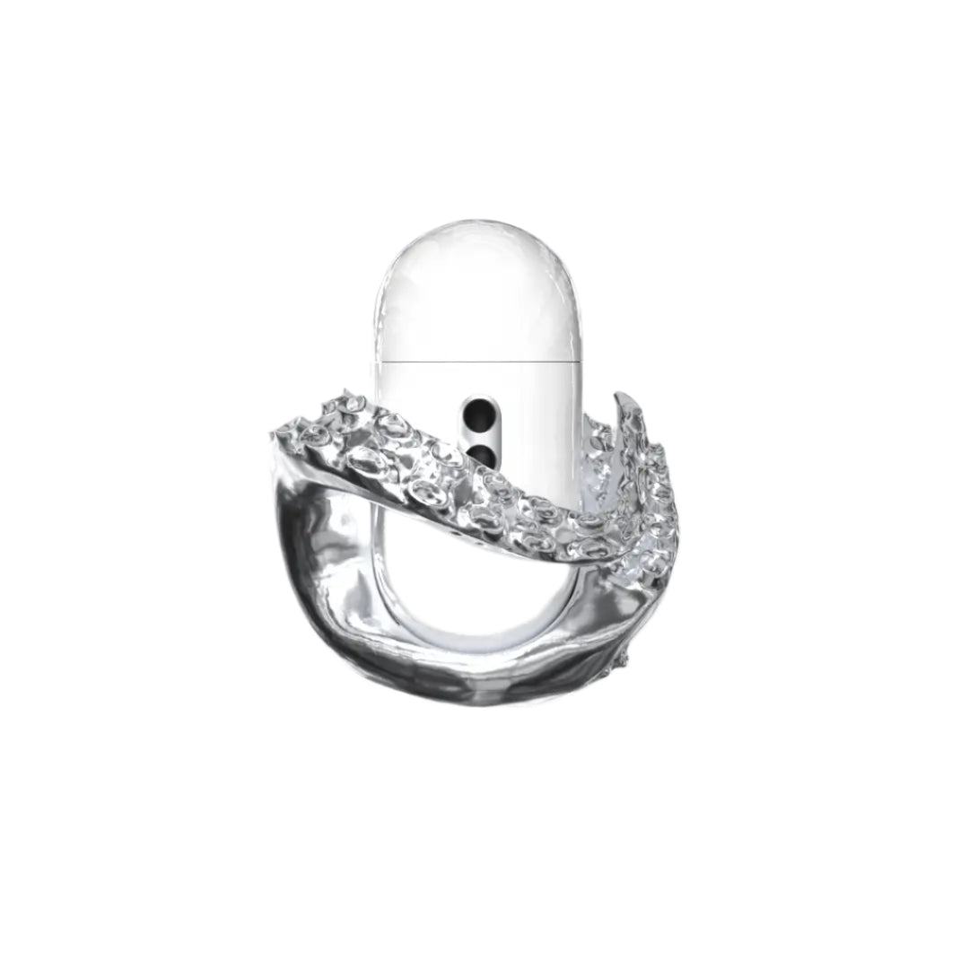 airpods cover, octopus, silver, xtended identity, 3D printing