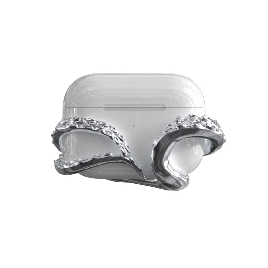airpods cover, octopus, silver, xtended identity, 3D printing
