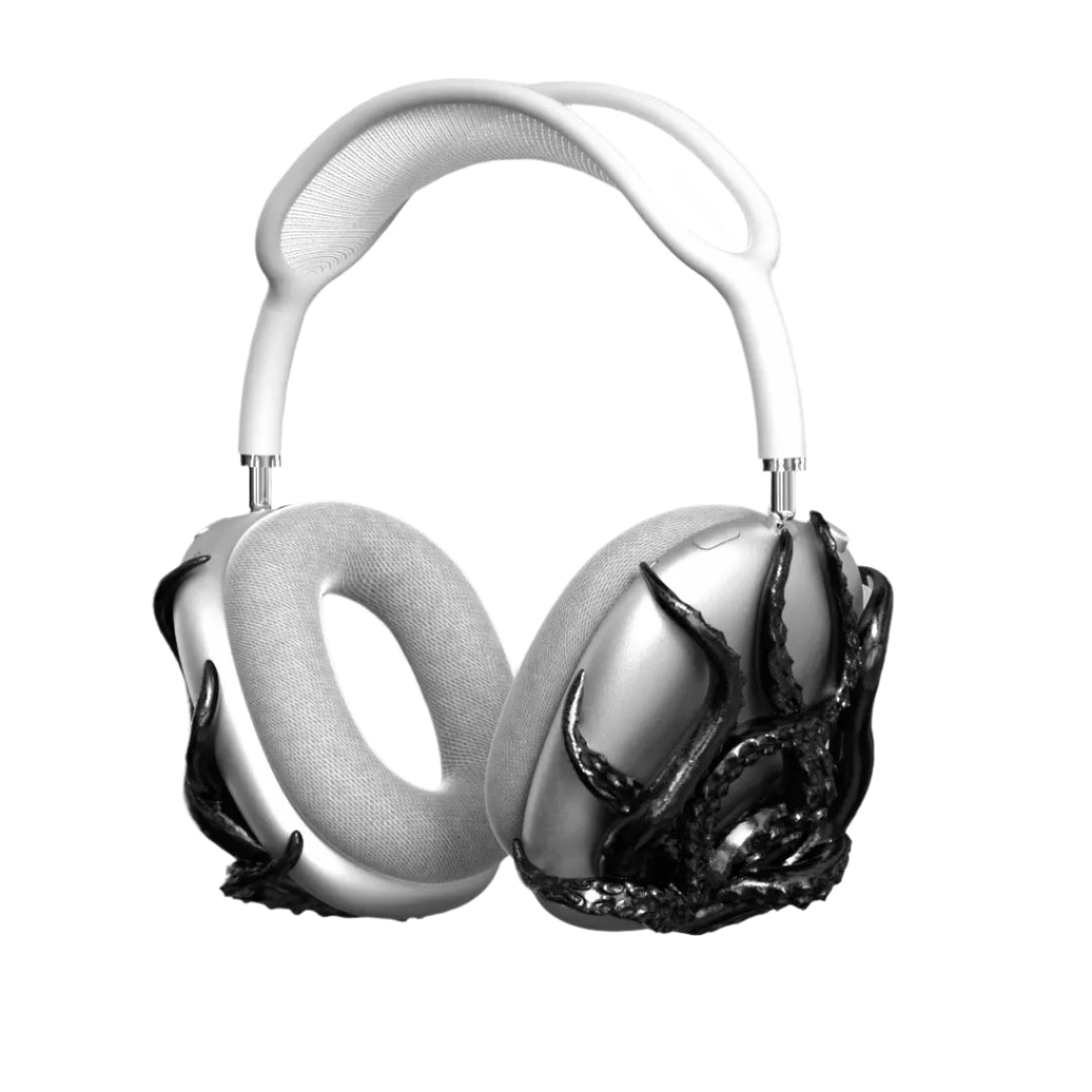 airpods cover, airpods max cover, octopus, silver, black, xtended identity, 3D printing