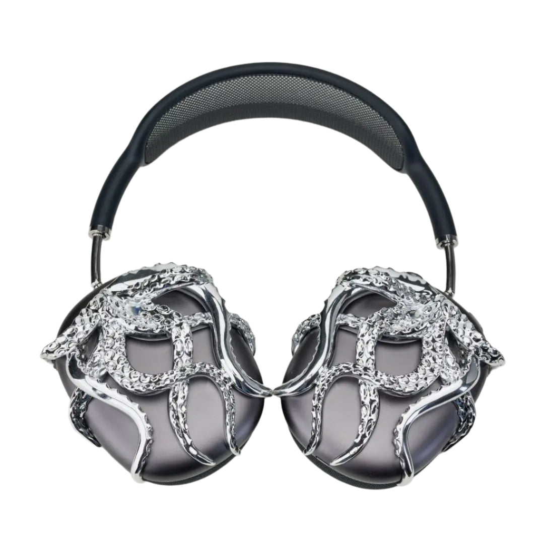 airpods cover, airpods max cover, octopus, silver, black, xtended identity, 3D printing