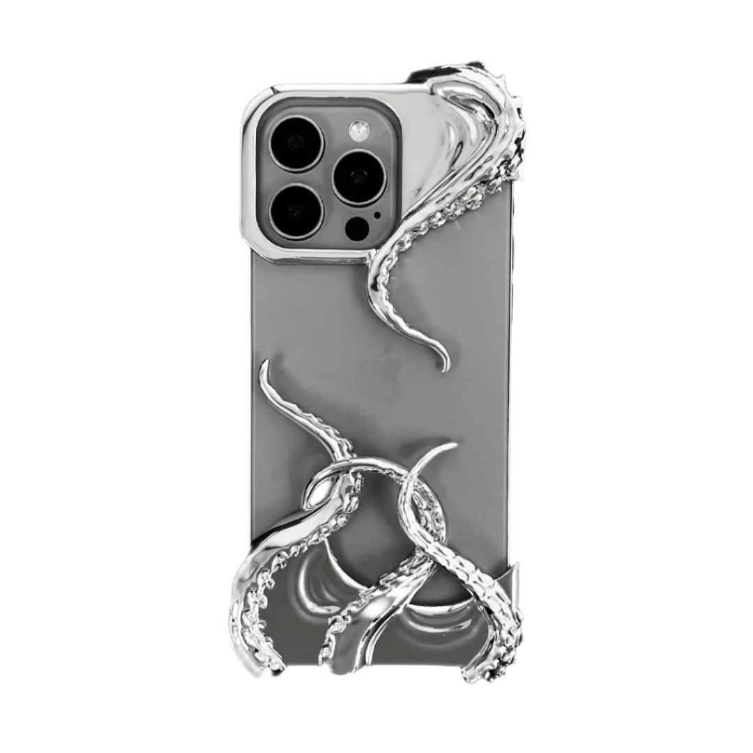 iphone case, octopus, silver, xtended identity