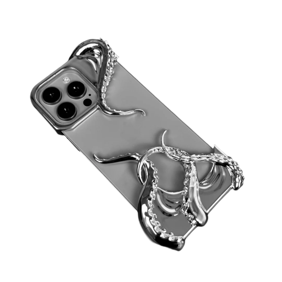 iphone case, octopus, silver, xtended identity