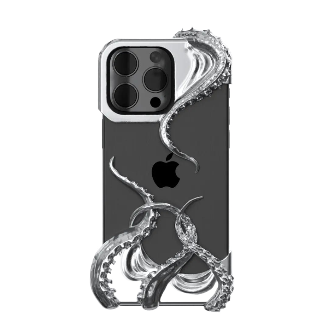 iphone case, octopus, silver, xtended identity