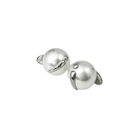 earrings, pearl, stud, white, xtended identity