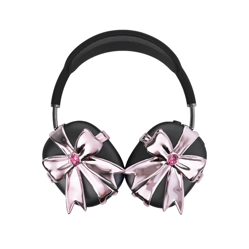 airpods cover, airpods max cover, gem, bow, pink, xtended identity