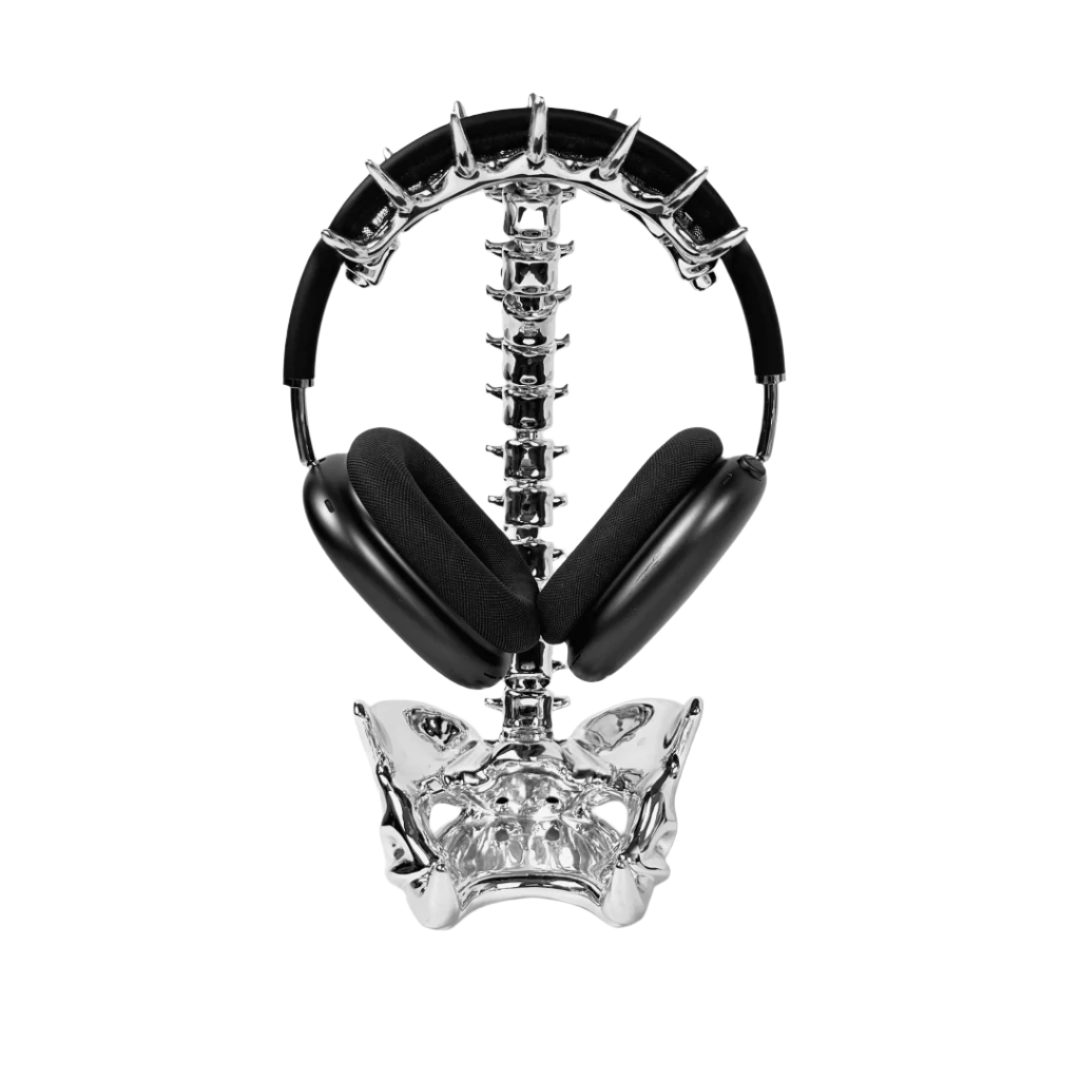 airpods max stand, skeleton, silver, xtended identity