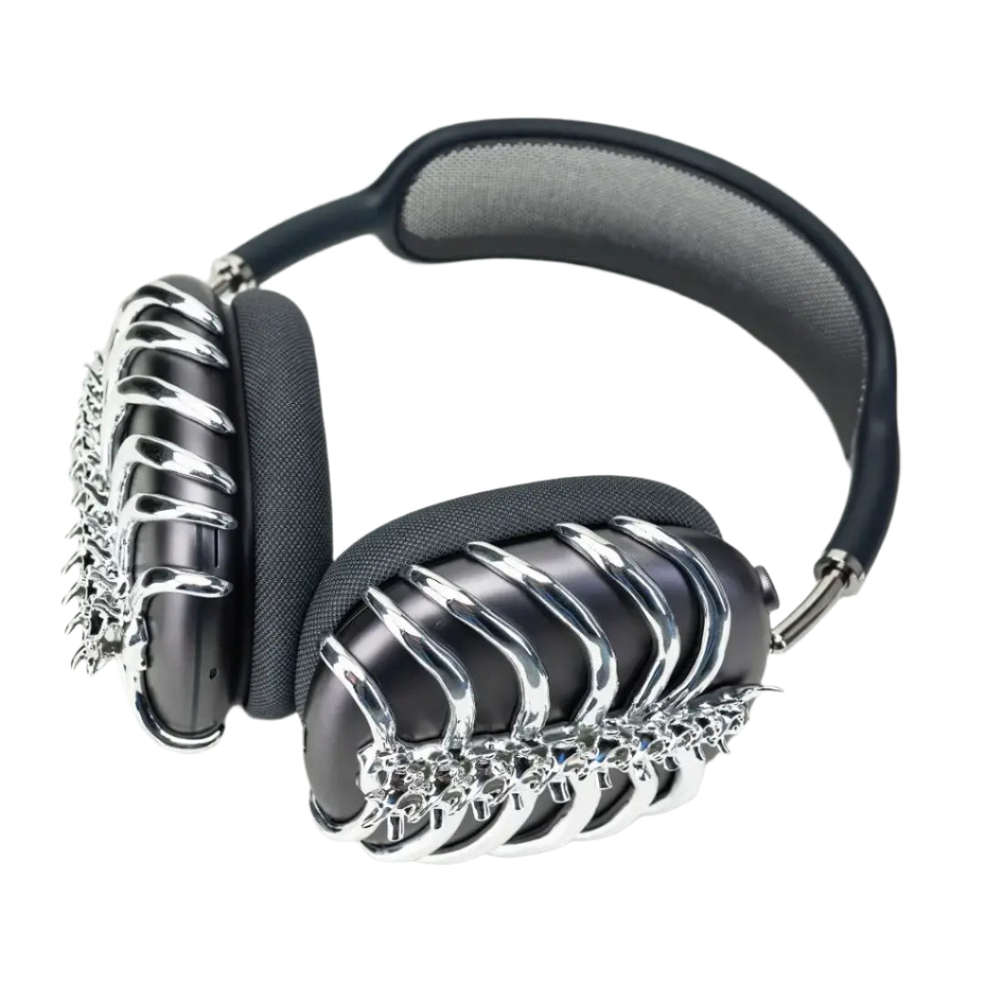airpods cover, airpods max cover, skeleton, silver, black, xtended identity