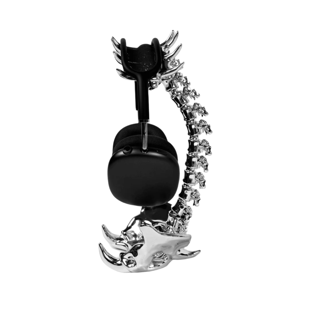 airpods max stand, skeleton, silver, xtended identity