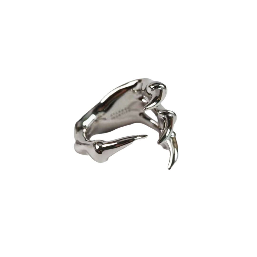 ring, skeleton hand, silver, white, xtended identity