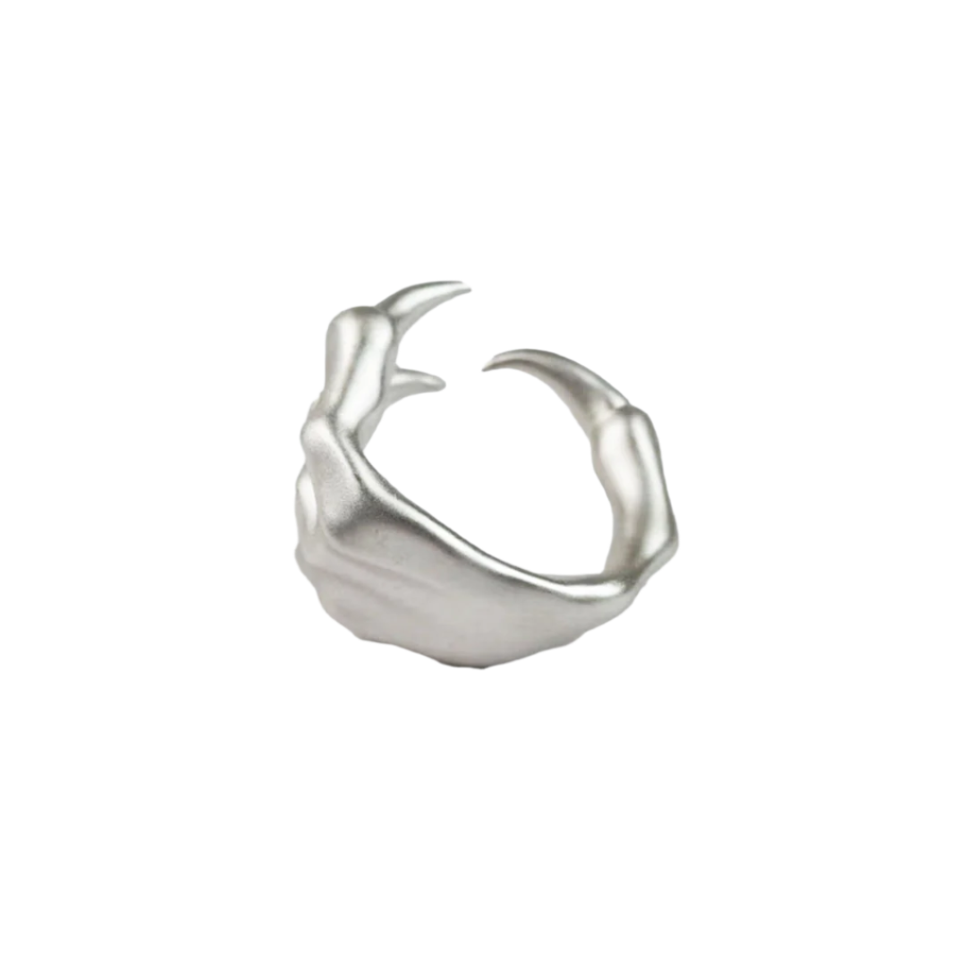 ring, skeleton hand, silver, white, xtended identity