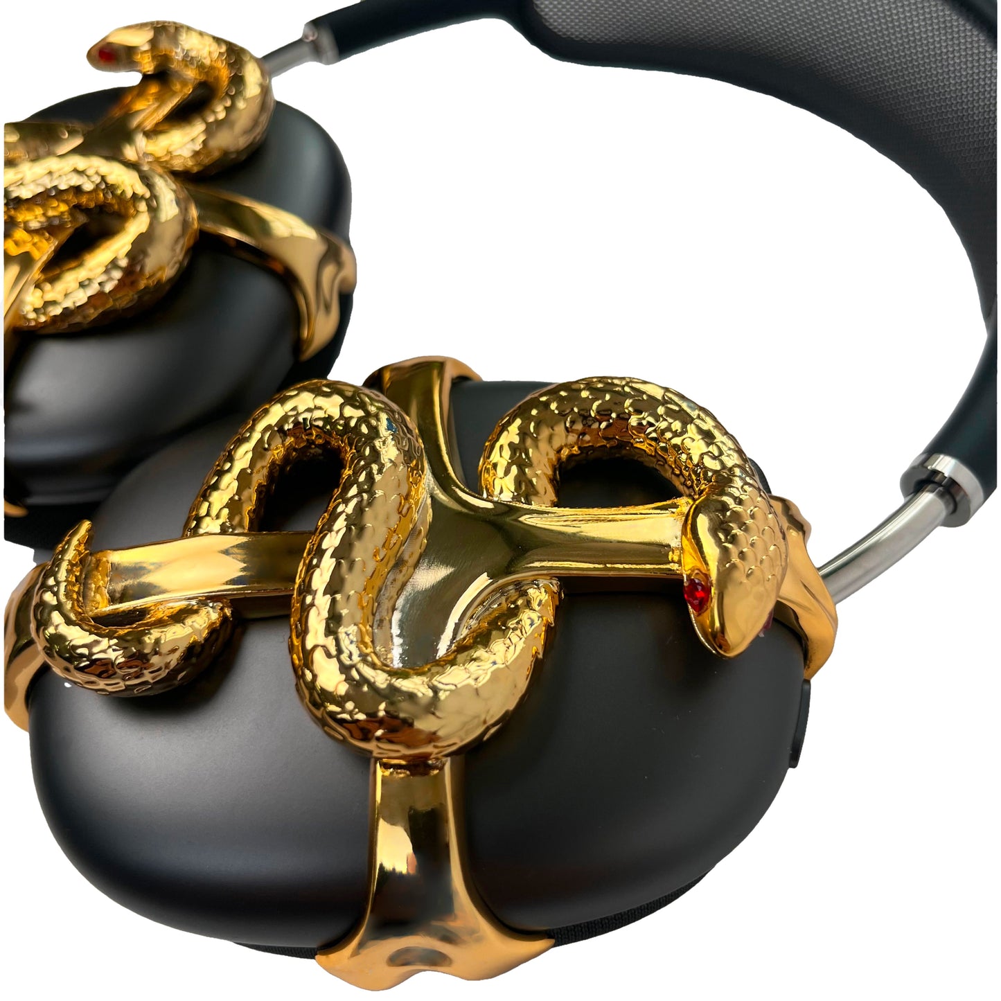 airpods cover, airpods max cover, snake, silver, gold, xtended identity